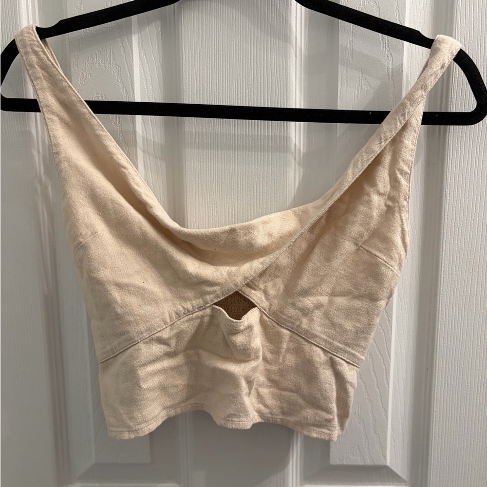 Abercrombie & Fitch Cream Cutout Crop Summer Top XS NWT